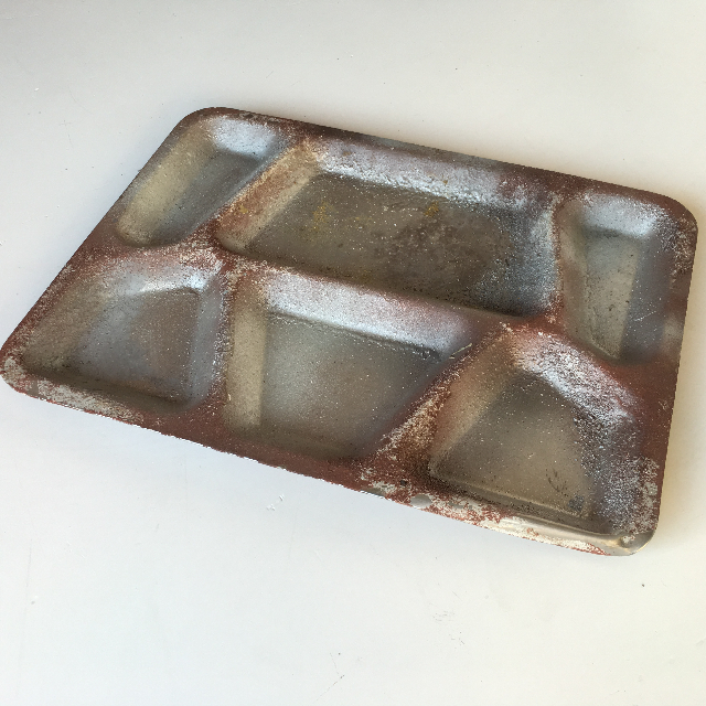 TRAY, Compartment Style - Aged and Rusted